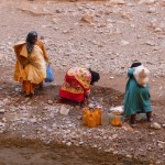 Morocco, 2012:  Collecting water high in the Atlas Mountains to bring back to the village.  <i>Photo by Sarah Baruch.</i>
